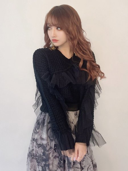 画像8: モノトーンローズロングスカート (8)