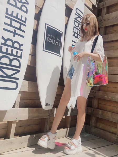 画像9: 斜め切り替えTシャツ (9)