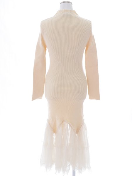 画像10: リブニットチュールロングワンピース (10)