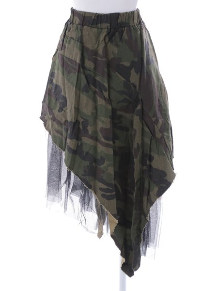 画像9: アシンメトリー迷彩スカート (9)