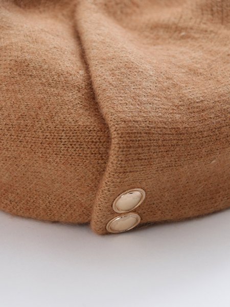 画像12: ダブルボタンニットベレー帽 (12)