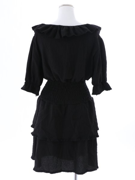 画像16: リップル加工ギャザーミニワンピース (16)