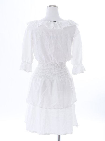 画像19: リップル加工ギャザーミニワンピース (19)