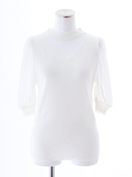 画像11: デコルテカットプリーツスリーブトップス (11)