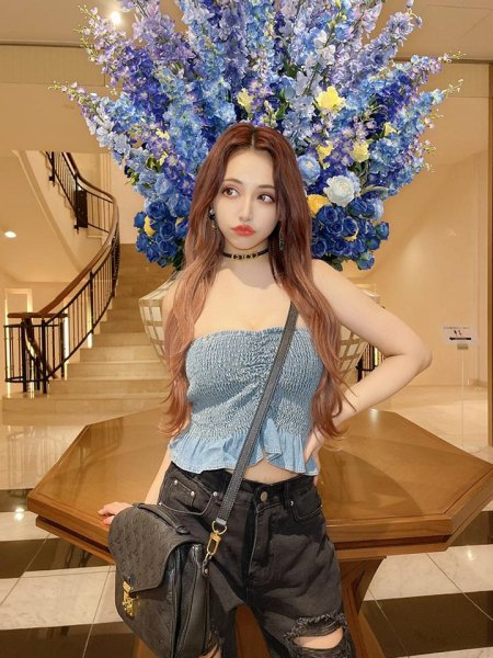 画像7: デニムヘムフリルチューブトップ (7)