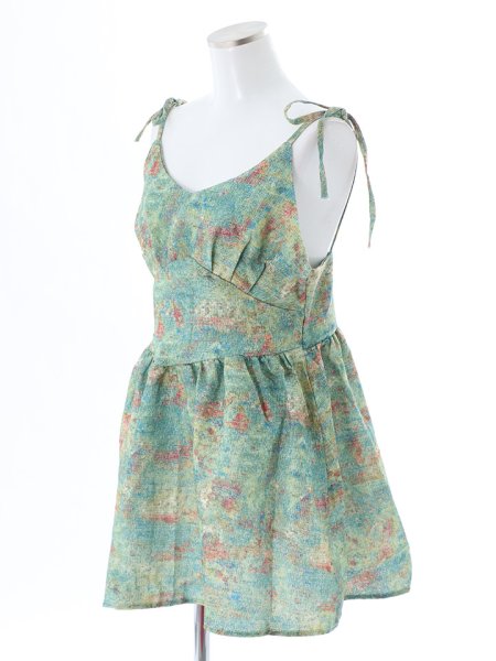 画像14: ウォーターカラー風キャミソールワンピース (14)