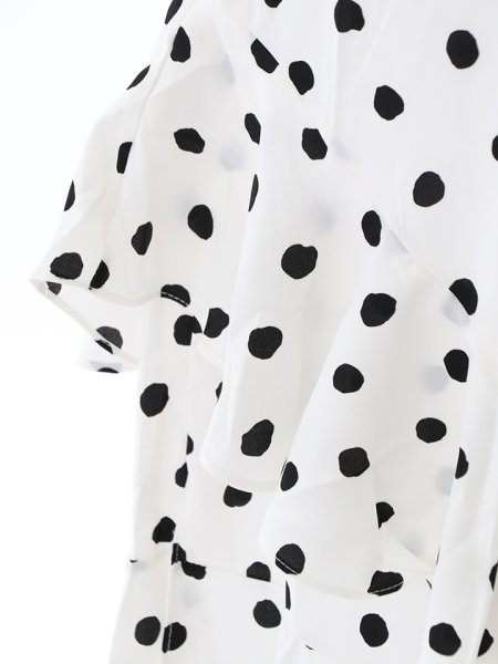 画像17: スリットフリルシフォンドットスカート (17)