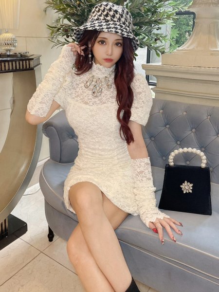 画像6: 【即日発送】レースアームウォーマーミニワンピース (6)