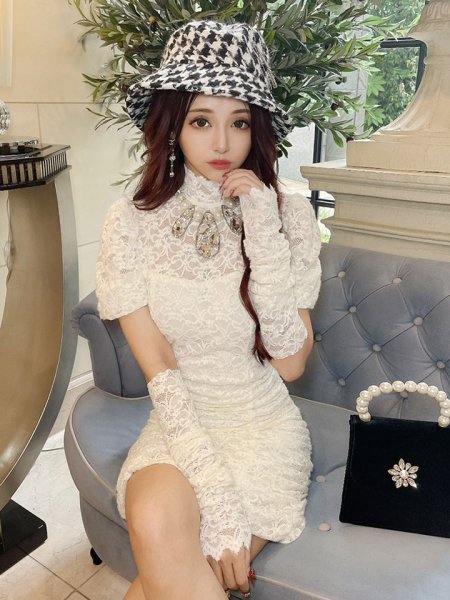 画像8: 【即日発送】レースアームウォーマーミニワンピース (8)