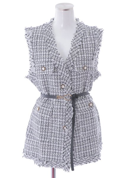 画像12: ベルト付ツイードベスト (12)