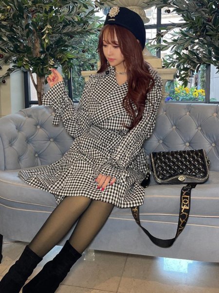 画像6: ギンガムチェックトレンチコート (6)