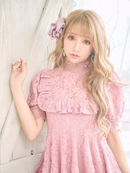 画像7: 【姉ageha9月号掲載】【値下げ!!】フラワーレースフレアショートスリーブミニワンピース (7)