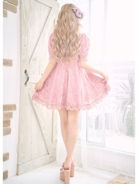 画像9: 【姉ageha9月号掲載】【値下げ!!】フラワーレースフレアショートスリーブミニワンピース (9)