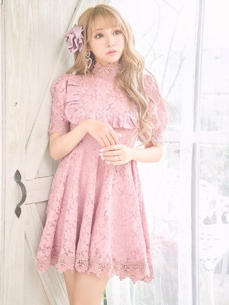 画像10: 【姉ageha9月号掲載】【値下げ!!】フラワーレースフレアショートスリーブミニワンピース (10)