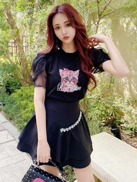 画像6: ローズキャットTシャツ (6)