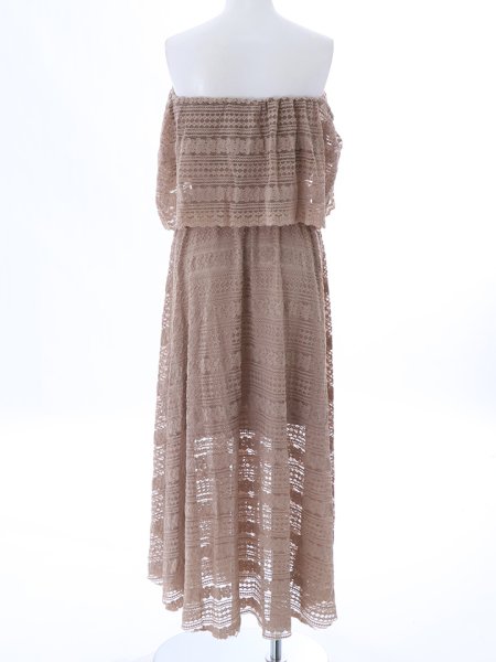 画像14: レースオフショルロングワンピース (14)