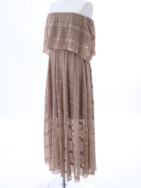 画像15: レースオフショルロングワンピース (15)