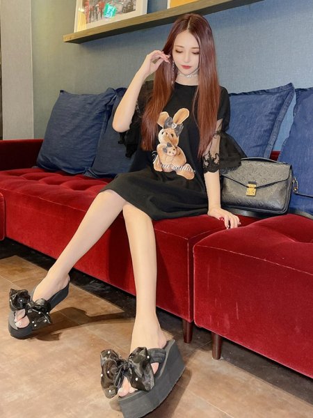 画像5: リボンバニーTシャツワンピース (5)