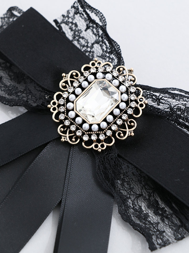 レースビジューリボンブローチ - Riina couture