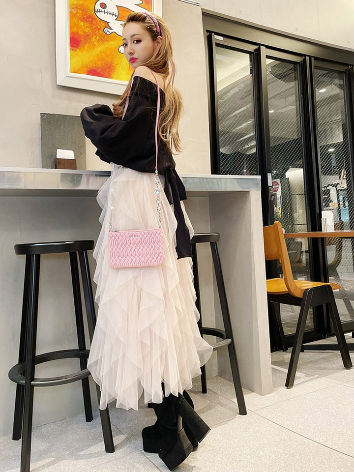 フリルチュールロングスカート Riina Couture