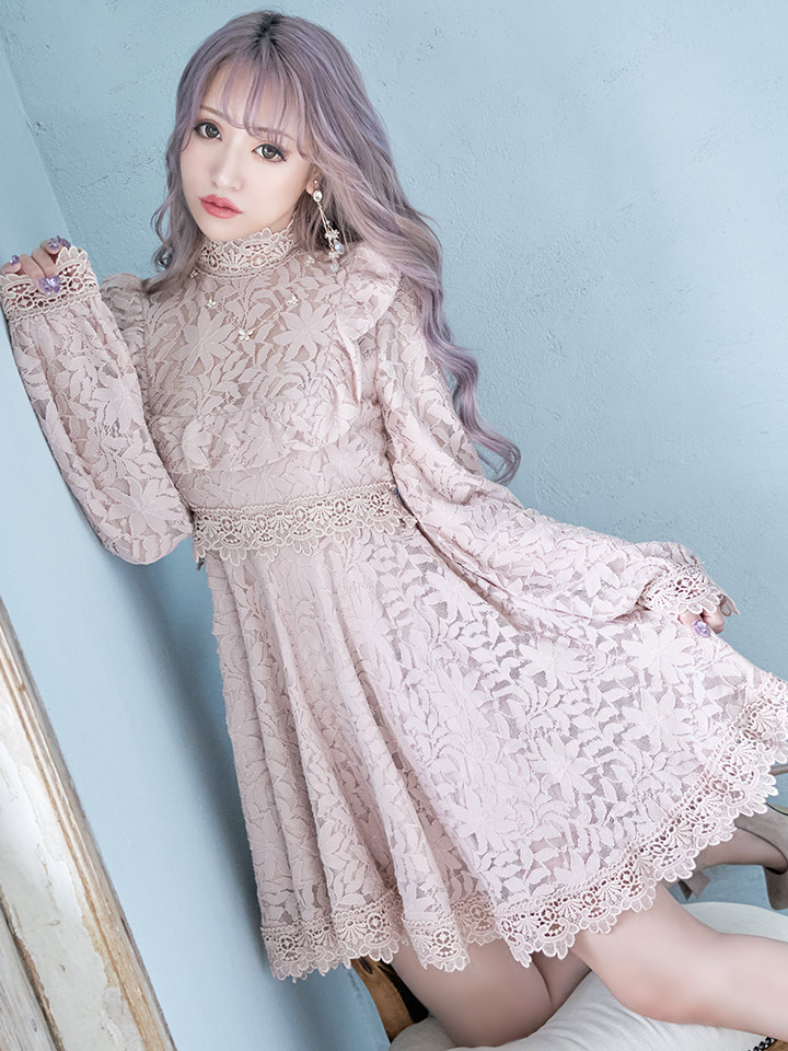 姉ageha9月号掲載 値下げ フラワーレースフレアミニワンピース Riina Couture