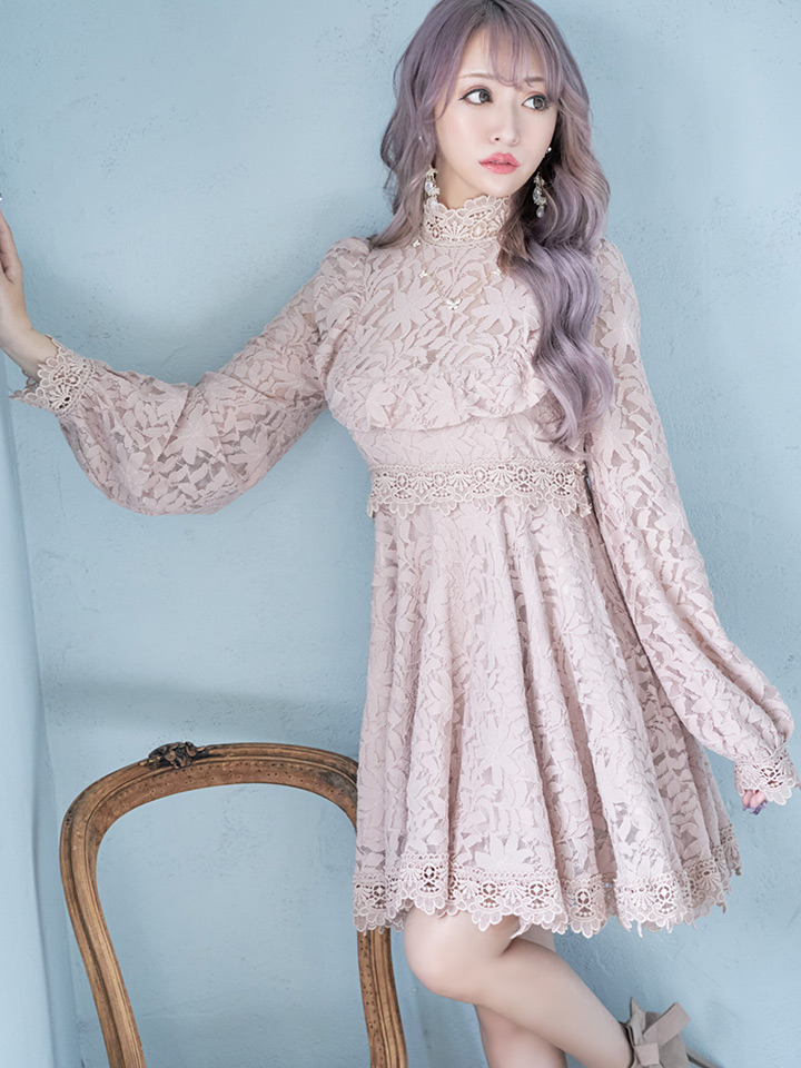 姉ageha9月号掲載 値下げ フラワーレースフレアミニワンピース Riina Couture